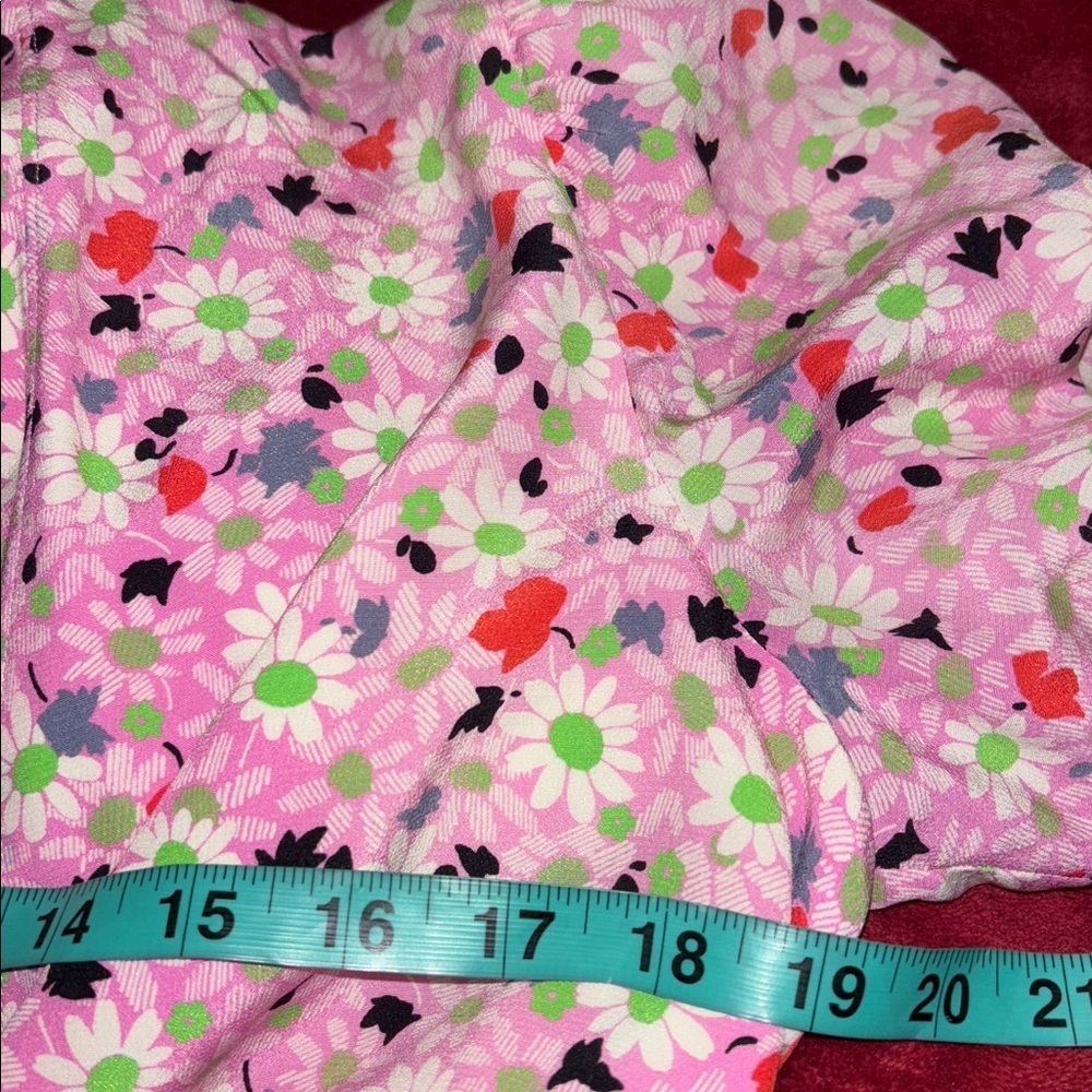 Miu Miu vintage 70’s Pink and White green Floral silk cropped blouse - Picture 12 of 16